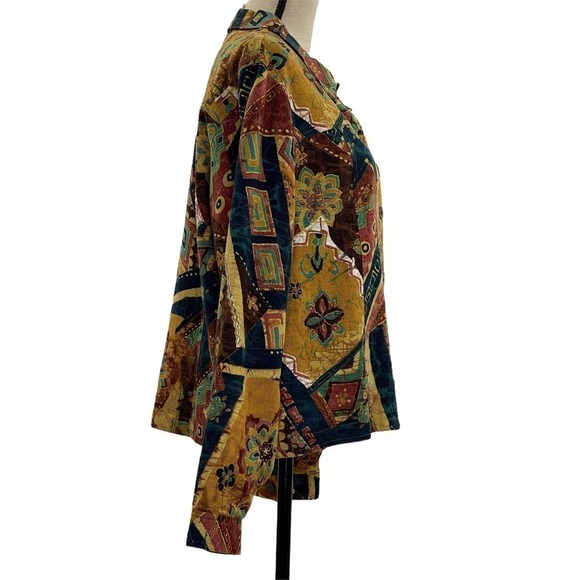 COLDWATER Creek Printed Button Down Jacket Large - Picture 5 of 11